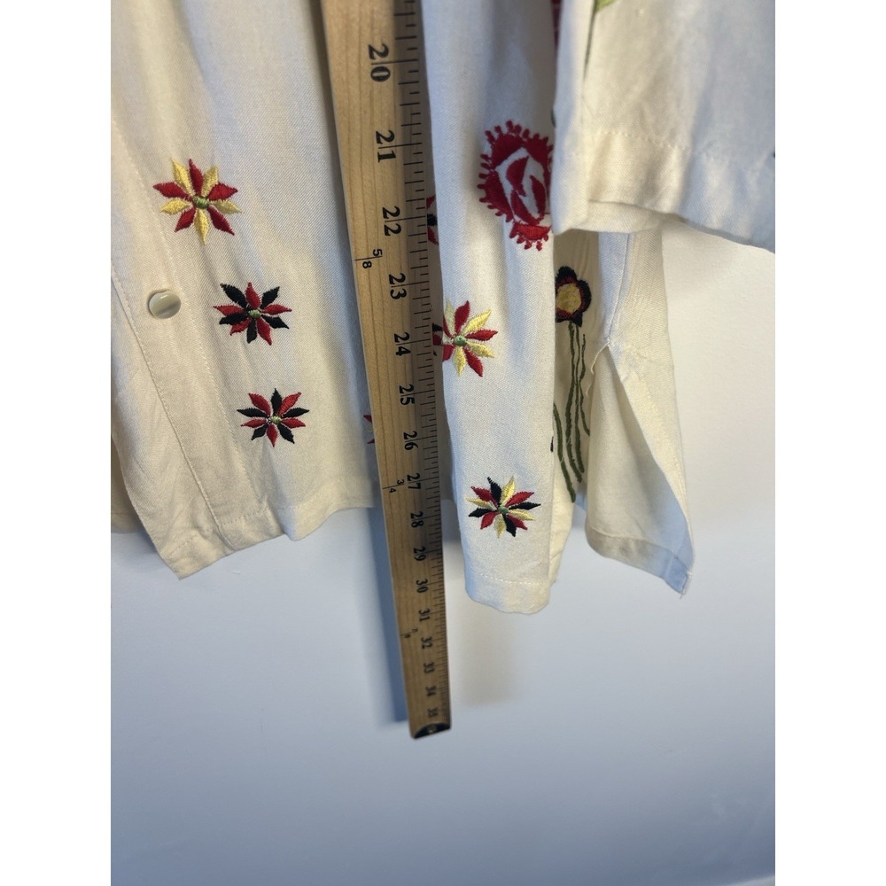 Vtg Floral Embroidered Boho Top Women 16 Unique Artsy Lagenlook Summer - Picture 10 of 11